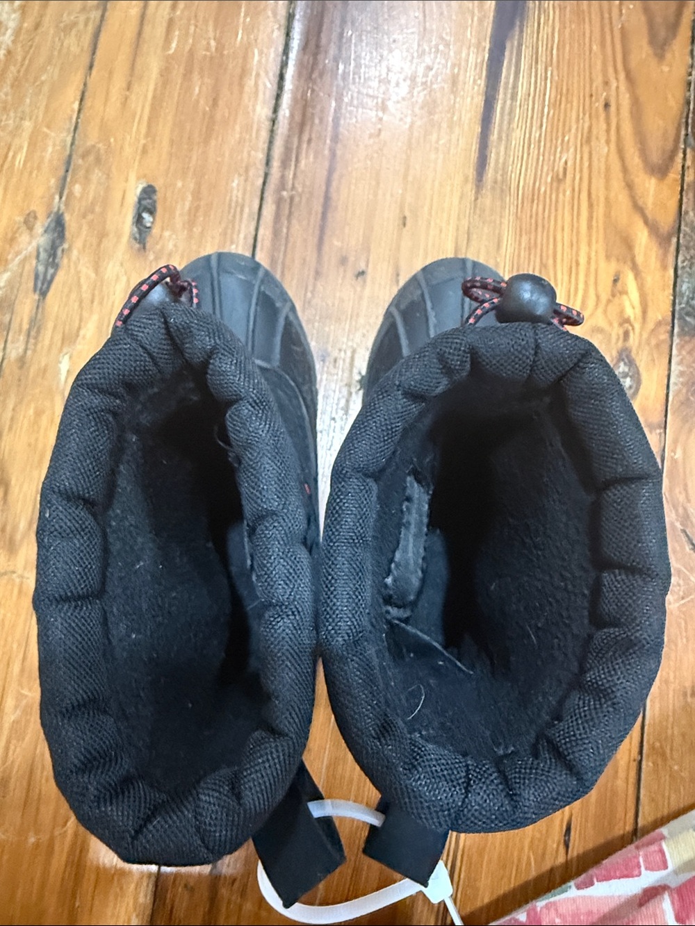 totes Kids Black Winter Rain & Snow Boots with Red Accent Size 10 - Picture 5 of 9